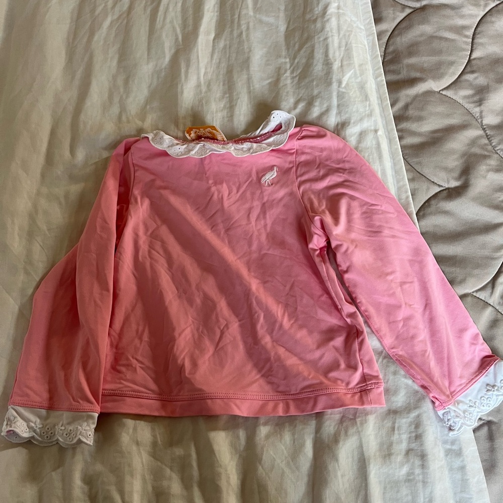 The Beaufort Bonnet Company Pink Shirt with White Lace